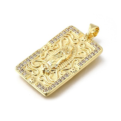 Brass Micro Pave Cubic Zirconia Pendants KK-Q066-17A-G-1