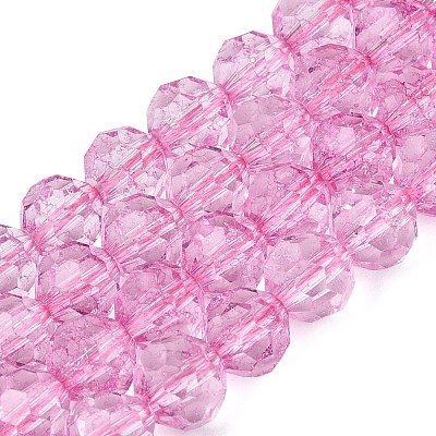 Crackle Transparent Glass Beads Strands GLAA-N068-06A-12-1