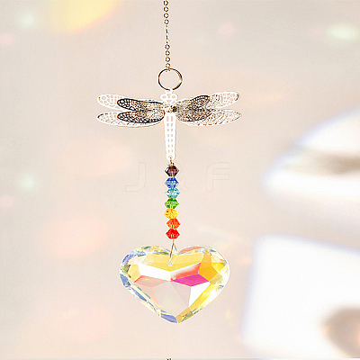 1Pc Crystals Chandelier Suncatchers Prisms Chakra Hanging Pendant HJEW-LP0002-58-1