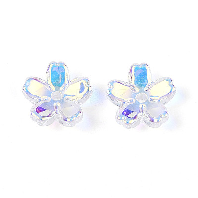 Transparent Electroplate Glass Bead Caps LS-EGLA-N015-01B-1