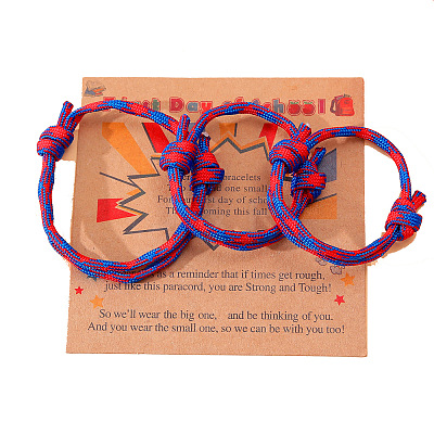 3Pcs 3 Styles Polyester First Day of School Bracelets FS-WG342D8-13-1