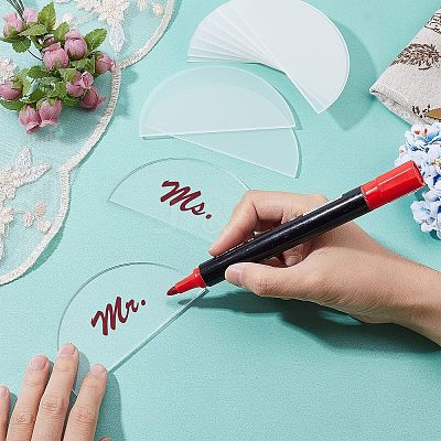 24Pcs Acrylic Wedding Place Card AJEW-FG0002-07-1