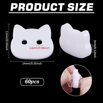 60Pcs Acrylic Buttons BUTT-PH0001-59C-01-1