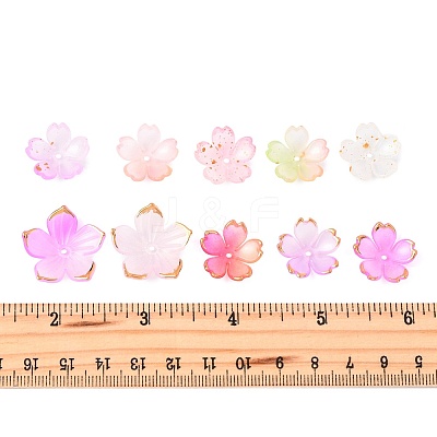 200Pcs 10 Styles Mixed Styles Acrylic Bead Caps OACR-FS0002-51B-1