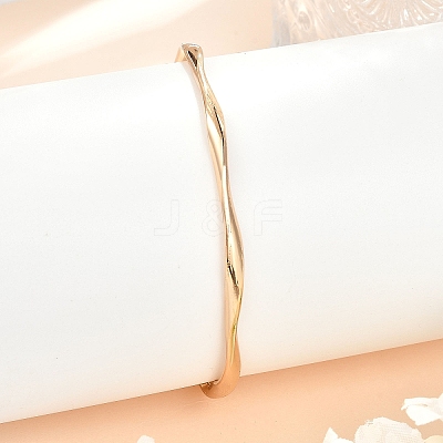 Wave Alloy Cuff Bangles BJEW-L701-04G-1