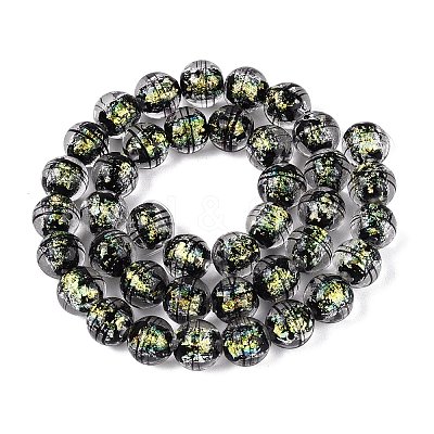 Handmade Foil Glass Lampwork Beads Strands FOIL-Q002-09C-1