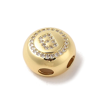Rack Plating Brass & Cubic Zirconia Pendants KK-Z047-07G-B-RS-1