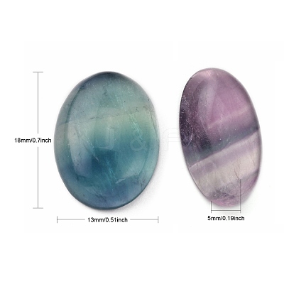Natural Fluorite Cabochons G-I065-18x13mm-1