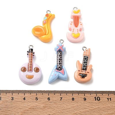Printed Opaque Resin Imitation Musical Instrument Pendants RE-CBADD3D-02-1