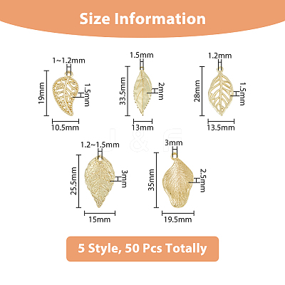 50Pcs 5 Styles Rack Plating Alloy Pendants FIND-DC0002-89-1
