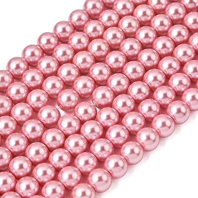Eco-Friendly Glass Pearl Beads Strands HY-A008-8mm-RB109-1