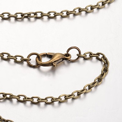 Iron Cable Chain Necklace Making MAK-J009-38AB-1