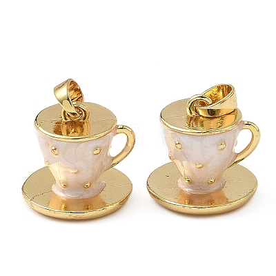 Brass Enamel 3D Cup Charms KK-I371-36G-01-1