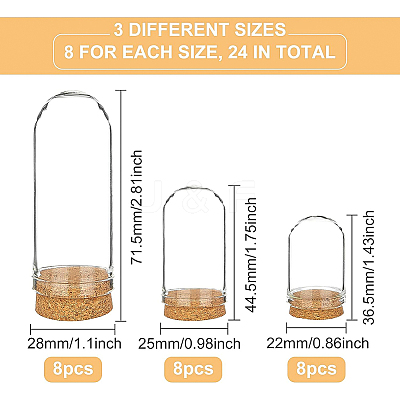 Glass Dome Cloche Cover AJEW-BC0001-25-1