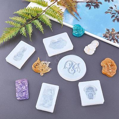 Buddhaist DIY Pendant Silicone Molds Kits DIY-OC0002-86-1