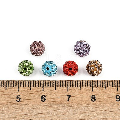 Polymer Clay Rhinestone Beads RB-H284-6MM-Half-M-1