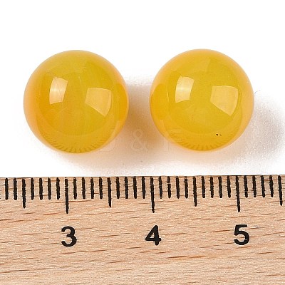 Natural Yellow Agate No Hole Sphere Beads G-K353-04B-28-1