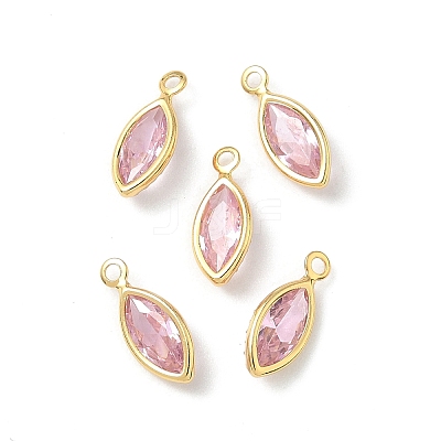 Brass Micro Pave Cubic Zirconia Horse Eye Charms KK-Z136-32G-02-1