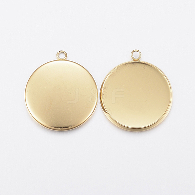 Ion Plating(IP) 304 Stainless Steel Pendant Cabochon Settings STAS-F135-02G-1
