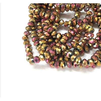 Electroplate Glass Bead Strands X-EGLA-G014-6mm-FP01-1