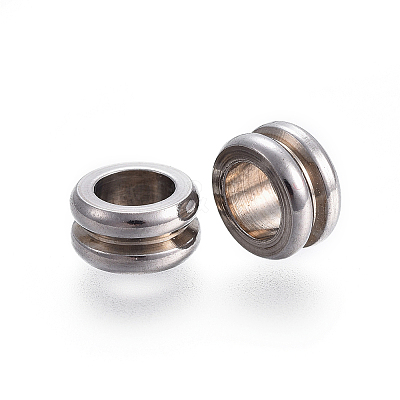 Non-Tarnish 304 Stainless Steel Grooved Beads A-STAS-I117-16A-P-1