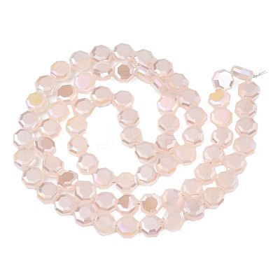 Electroplate Opaque Solid Color Glass Beads Strands EGLA-N002-27-B05-1