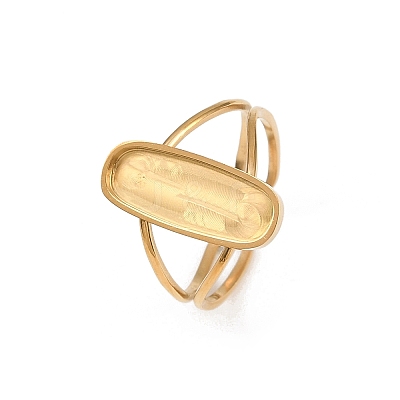 Real 18K Gold Plated 304 Stainless Steel Cuff Ring Components STAS-A191-12D-G-1