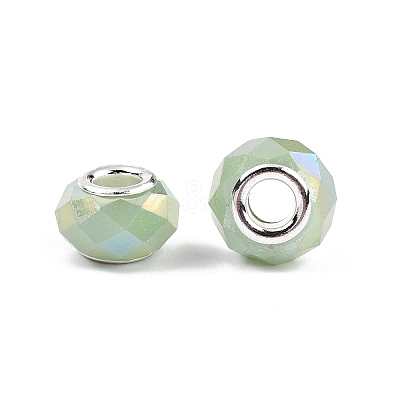 Imitation Jade Glass European Beads GPDL-N004-B14mm-A02-1