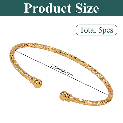 5Pcs Zinc Alloy Open Cuff Bangles BJEW-SC0001-70-1