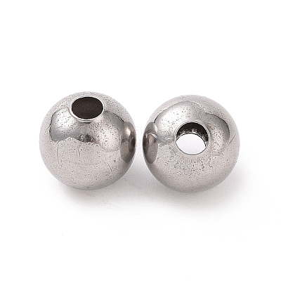 Non-Tarnish 304 Stainless Steel Round Beads X-STAS-F285-01P-1