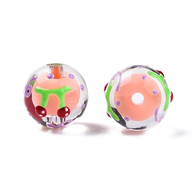 Transparent Acrylic Enamel Beads TACR-G040-01F-1