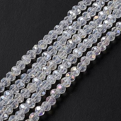 Crystal Glass Rondelle Beads Strands X-EGLA-F049C-03-1