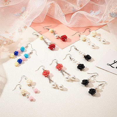 DIY Flower Dangle Earring Making Kits DIY-SC0001-36-1