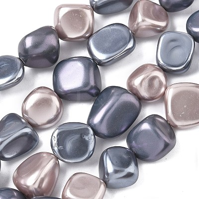 Electroplated Shell Pearl Beads Strands BSHE-D301-02E-1