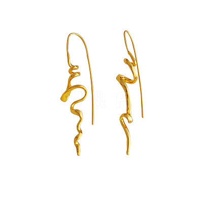 Spiral Brass Dangle Earrings FS-WG9867F-01-1