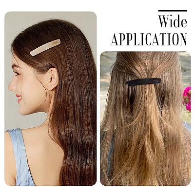 2Pcs 2 Colors Cellulose Acetate and Iron Hair Barrettes for Women Girl PHAR-TADJ0001-01A-1