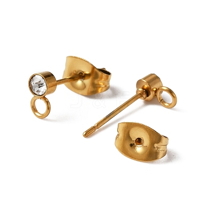 304 Stainless Steel Stud Earrings Findings STAS-WH0029-44A-G-1