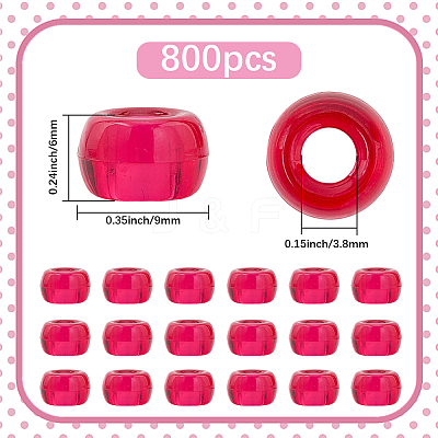 800Pcs Transparent Plastic Beads KY-SP0001-52C-1