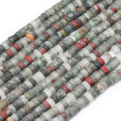 Natural African Bloodstone Beads Strands G-P575-B11-4x2mm-1