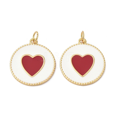 Brass Enamel Pendants KK-C223-19G-02-1