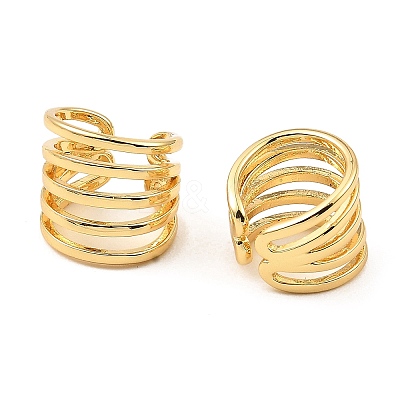 Rack Plating Brass Splite Cuff Earrings EJEW-L261-014G-1