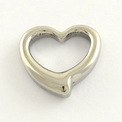 Non-Tarnish 304 Stainless Steel Open Heart Pendants X-STAS-R063-01-1