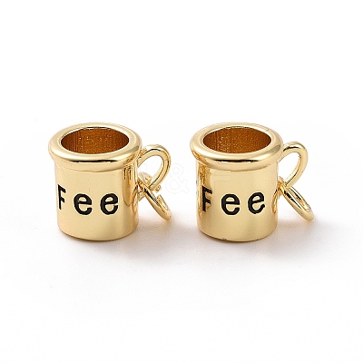 Rack Plating Brass Enamel Charms ZIRC-C042-15G-1