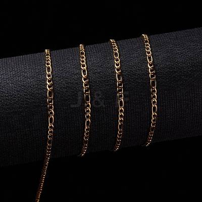 Ion Plating(IP) 304 Stainless Steel Figaro Chains CHS-H007-30G-1
