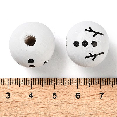 Printed Wood European Beads WOOD-Z002-02A-1