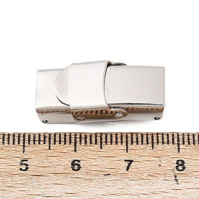 Tarnish Resistant 201 Stainless Steel Watch Band Clasps STAS-K173-01B-1