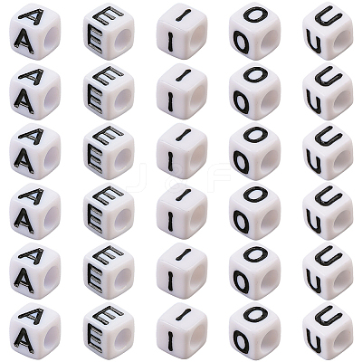 1000Pcs 5 Styles Acrylic Horizontal Hole Letter Beads MACR-PA0001-34-1