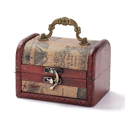 Vintage Wooden Jewelry Box AJEW-M034-01D-1