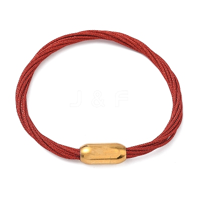 304 Stainless Steel with Polyester Metallic Cord Bracelets for Women BJEW-Z145-01G-30-1