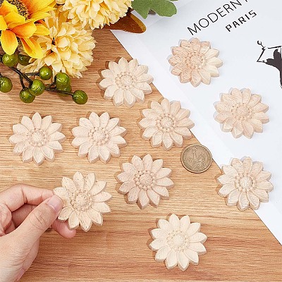 Wood Carved Onlay Applique Craft WOOD-WH0034-11B-1